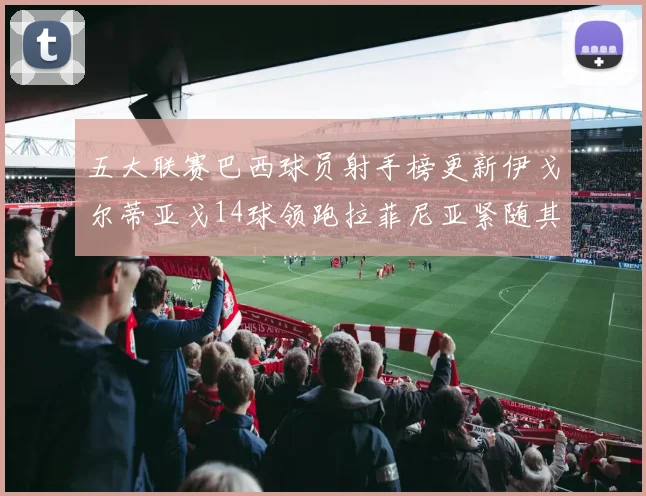 五大联赛巴西球员射手榜更新伊戈尔蒂亚戈14球领跑拉菲尼亚紧随其后